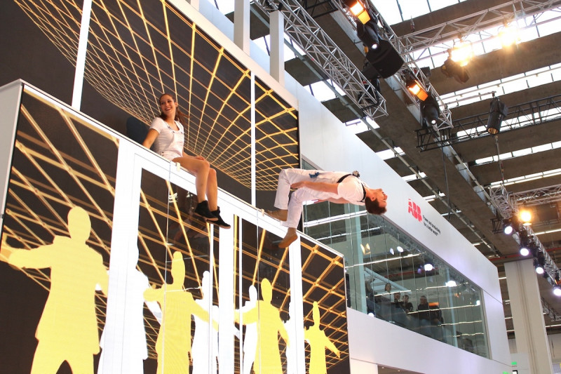 LED TrampWall Parkour Messeshow