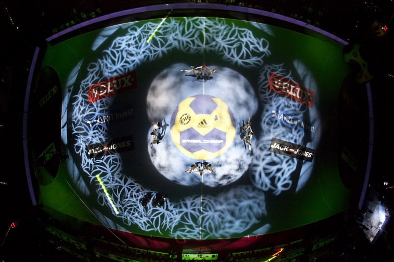 Sportevent Team Show von oben