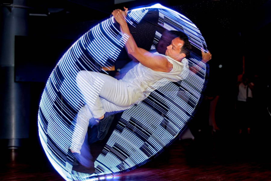 LED Cyr Wheel Show Mercedes