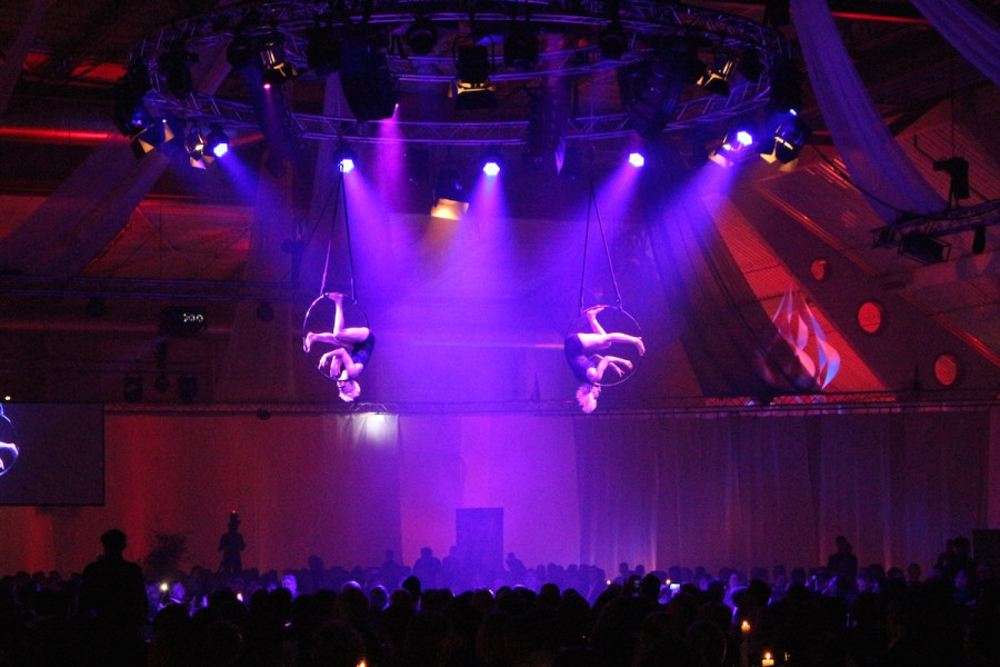 Duo Luftring Artisten synchron